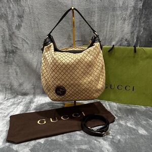 Gucci Vintage - Diamanté Jacquard Hobo Bag Brown Authentic